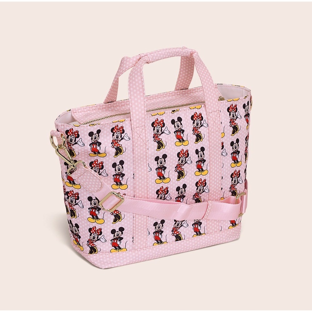 Stoney Clover Lane Disney Mickey Minnie Mouse Pink Polka Dot Tote Bag flaws